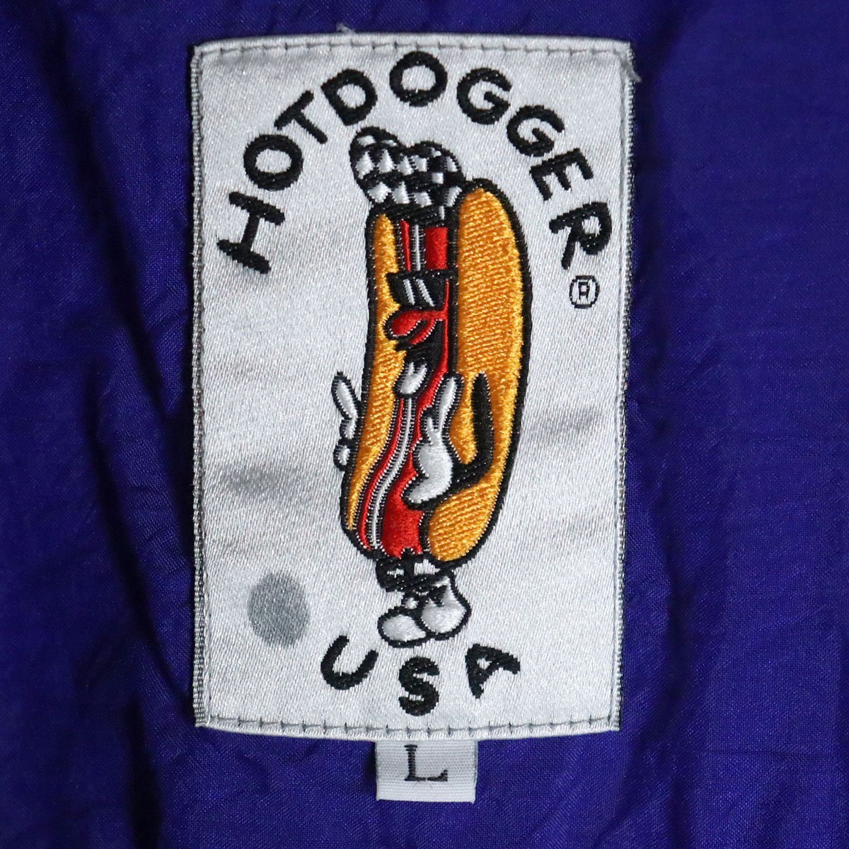 E2S/R2.22-3　80s~90s　USA製　HOTDOGGER　ナイロンジャケット　ハーフジップ　プルオーバー　L　アメカジ　ストリート　ヴィンテージ_画像6