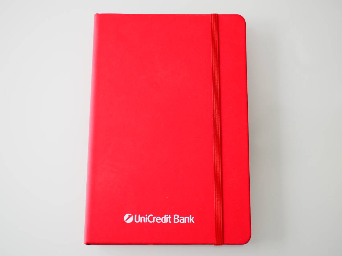 【未使用】UniCredit Bank ウニクレディト銀行 ノート バンド付 ノベルティ_14x21cm