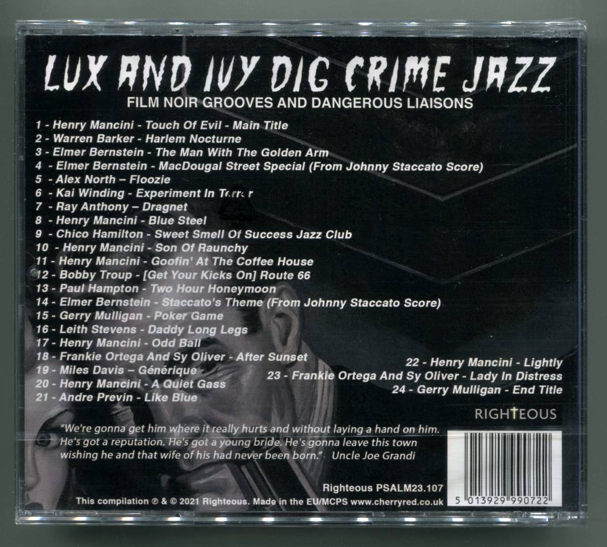 ☆送料込/ Lux And Ivy Dig Crime Jazz / Henry Mancini、Elmer Bernstein、Miles Davis、Andre Previn、Chico Hamilton、Gerry Mulligan_画像2