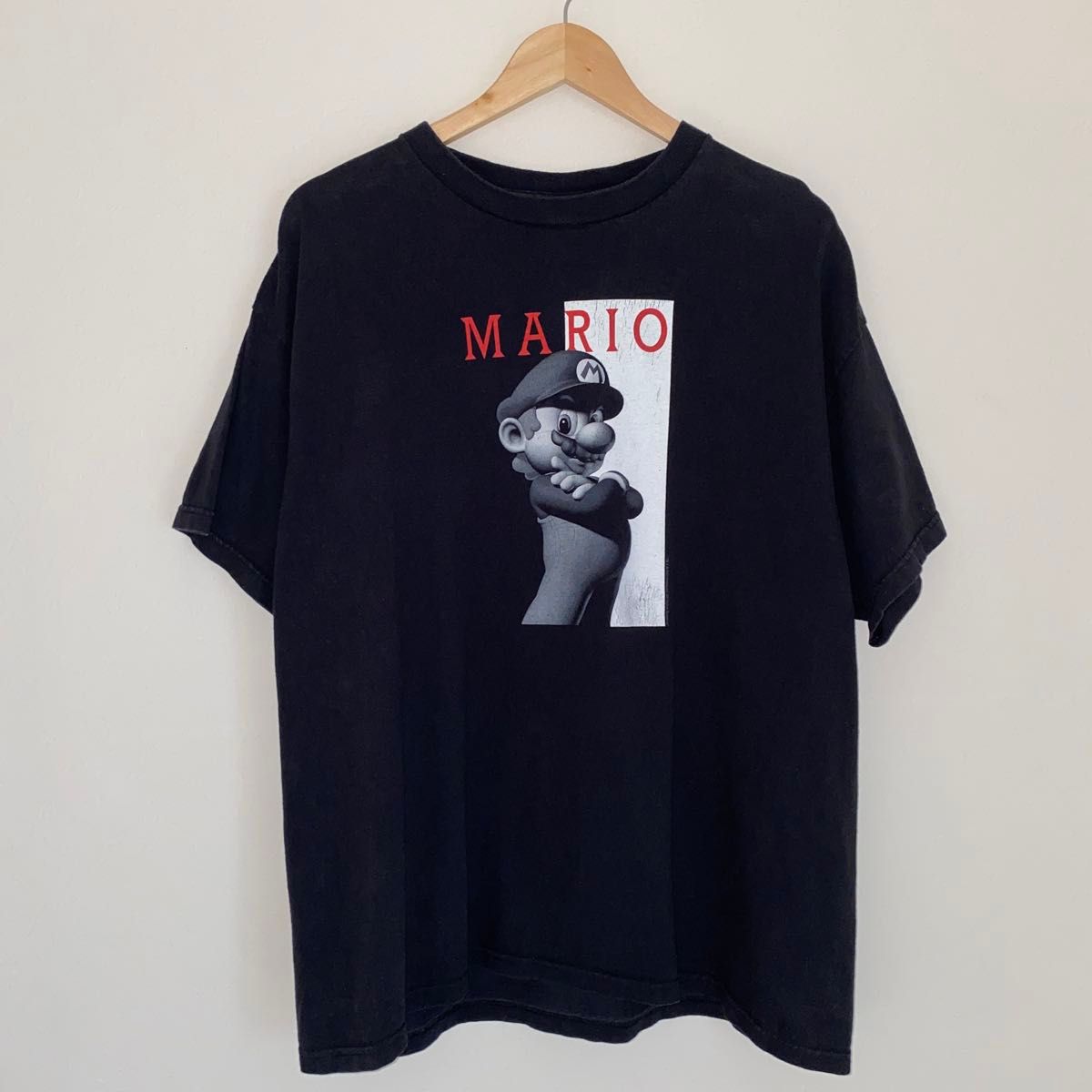 2007 Nintendo MARIO マリオ Tシャツ スカーフェイス 黒 Tシャツ 古着