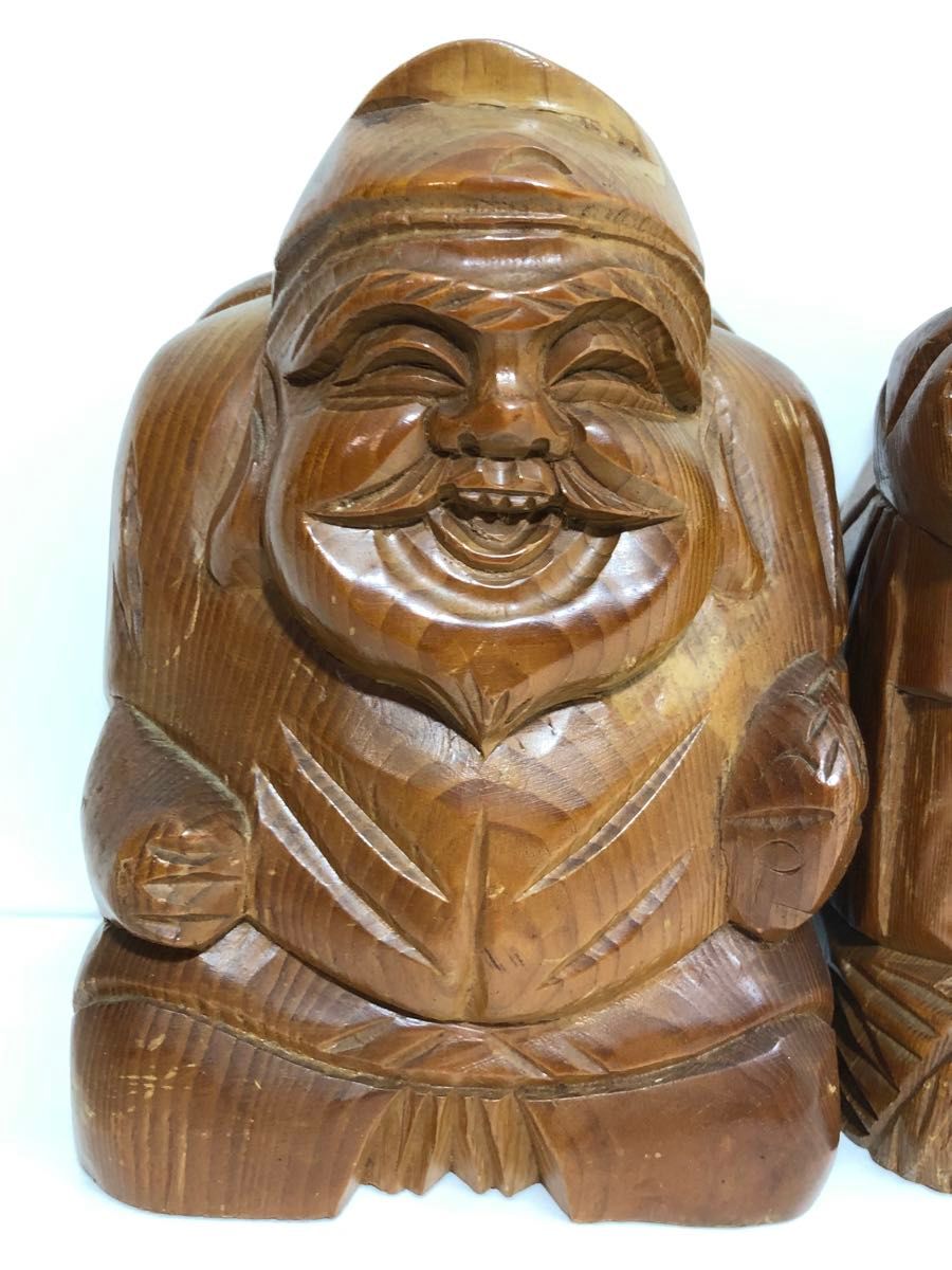 縁起物 木彫り 大黒様 恵比寿様 高さ20cm】 置物 大黒天 恵比寿 縁起物 木彫り 大黒様 恵比寿様 高さ20cm】 置物 大黒天 恵比寿