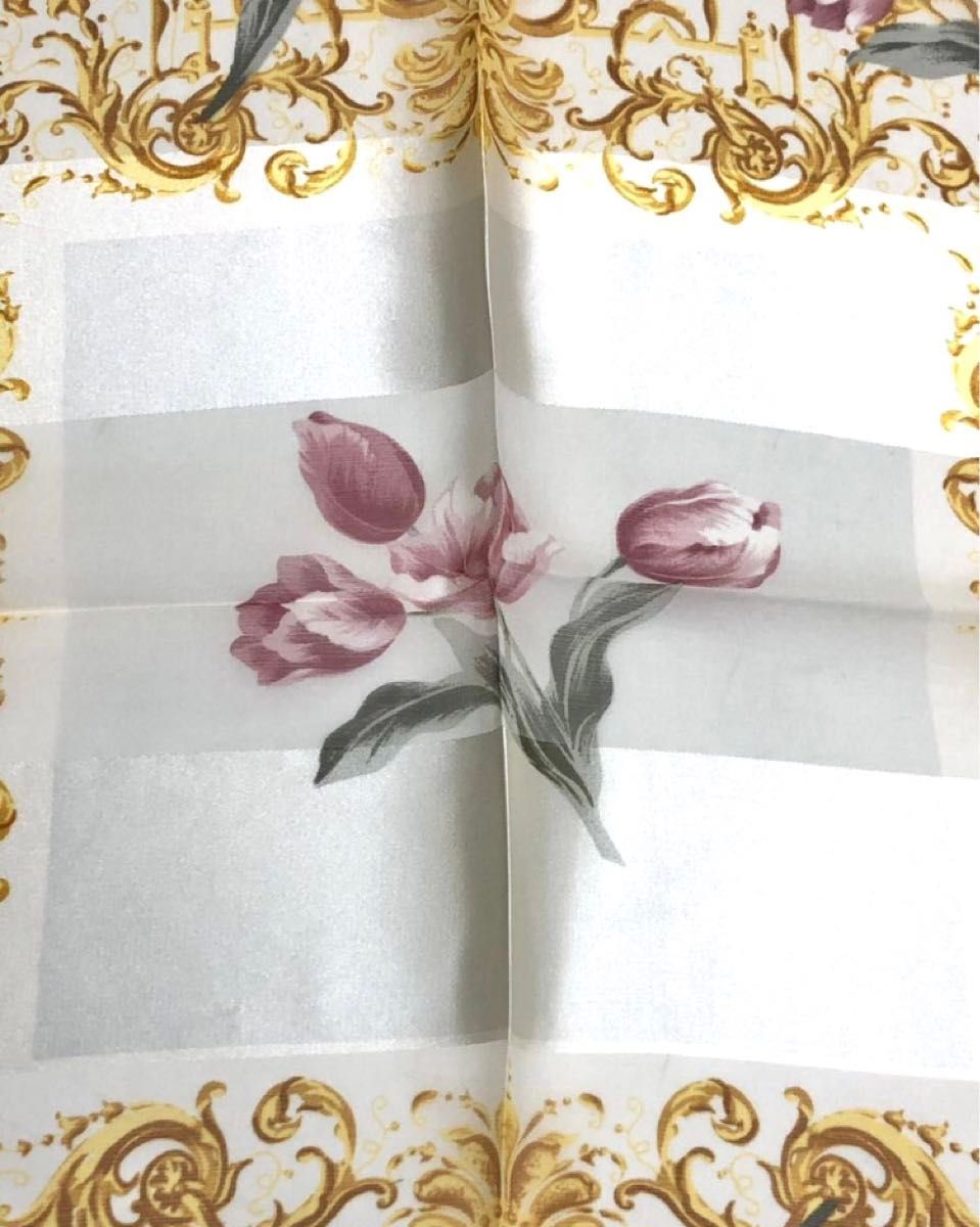 未使用品【NINA RICCI/ニナリッチ 大判スカーフ】85×87cm◆オーロラ 日本製 C-TK1850◆花柄 シルク100%