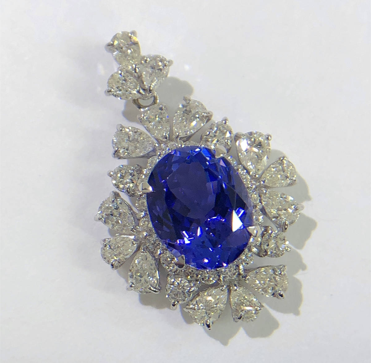 * new goods unused * PT900 natural tanzanite 3.52ct natural diamond 1.56ct pendant top 