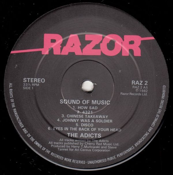 英パンク　ジ・アディクツ　LP　Sound Of Music　1982年_画像3