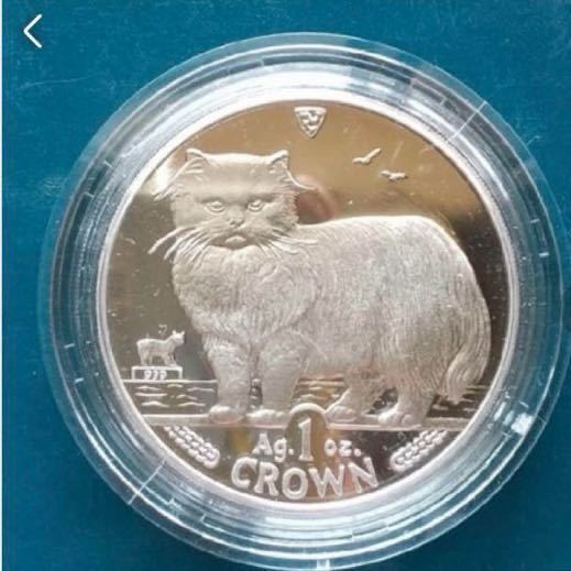 マン島キャットコイン 1オンス 純銀貨　プルーフ 1989年　外箱なし