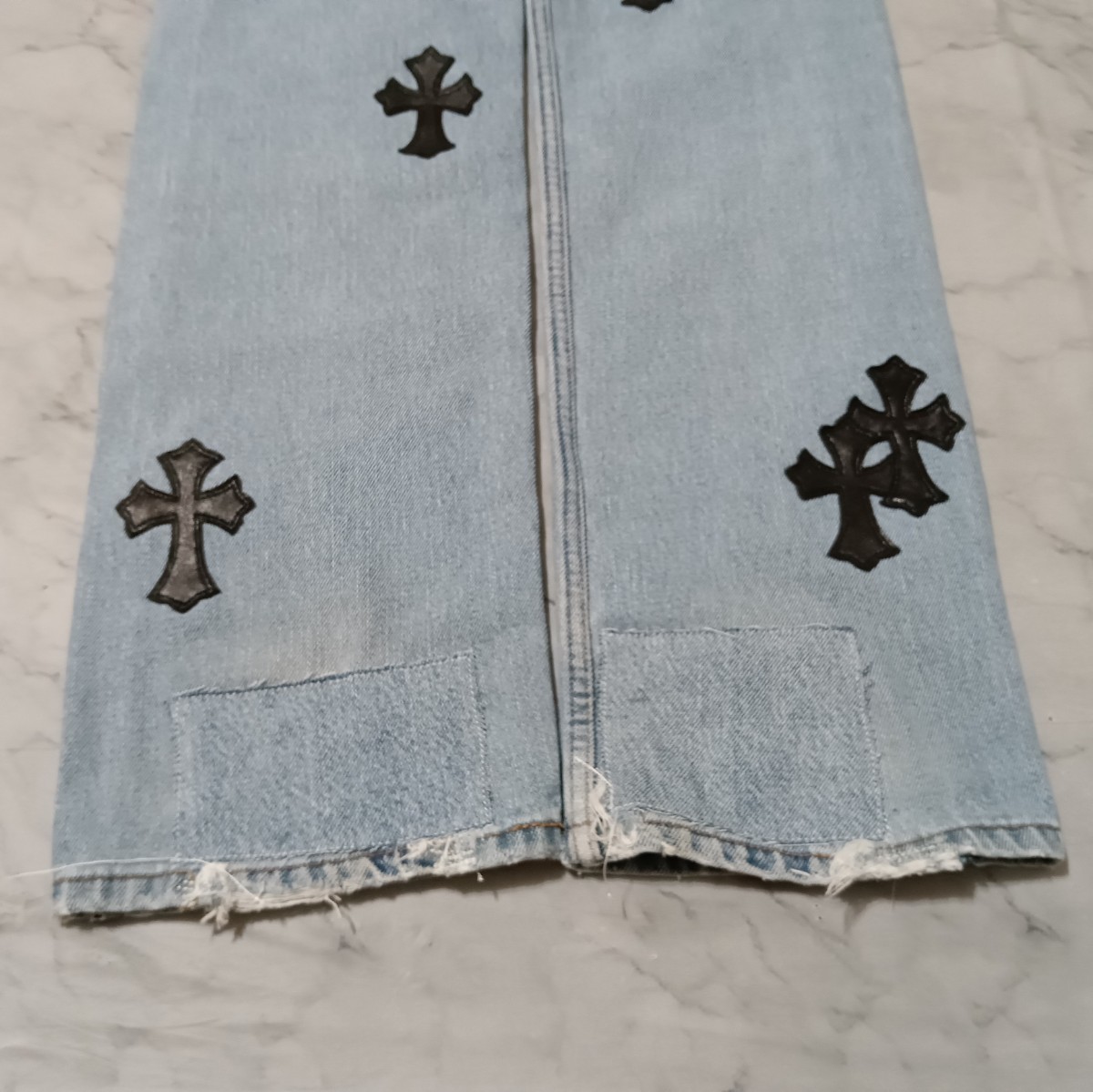 Levi's 505（W30 / 79cm）クロスパッチカスタム