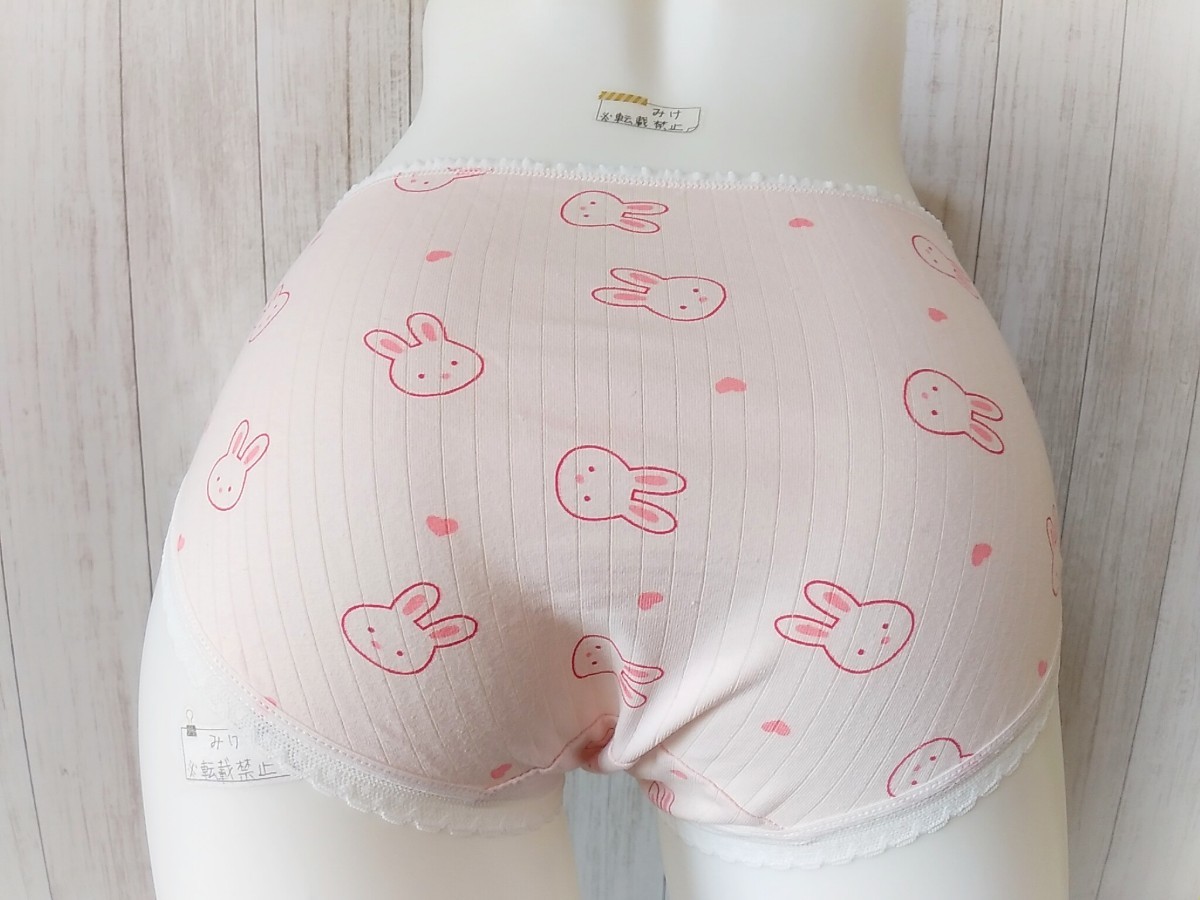 ★新品★ XL/LL ショーツ ピンク うさぎ ハート ドット リボン ロリパン 大きいサイズ_画像3