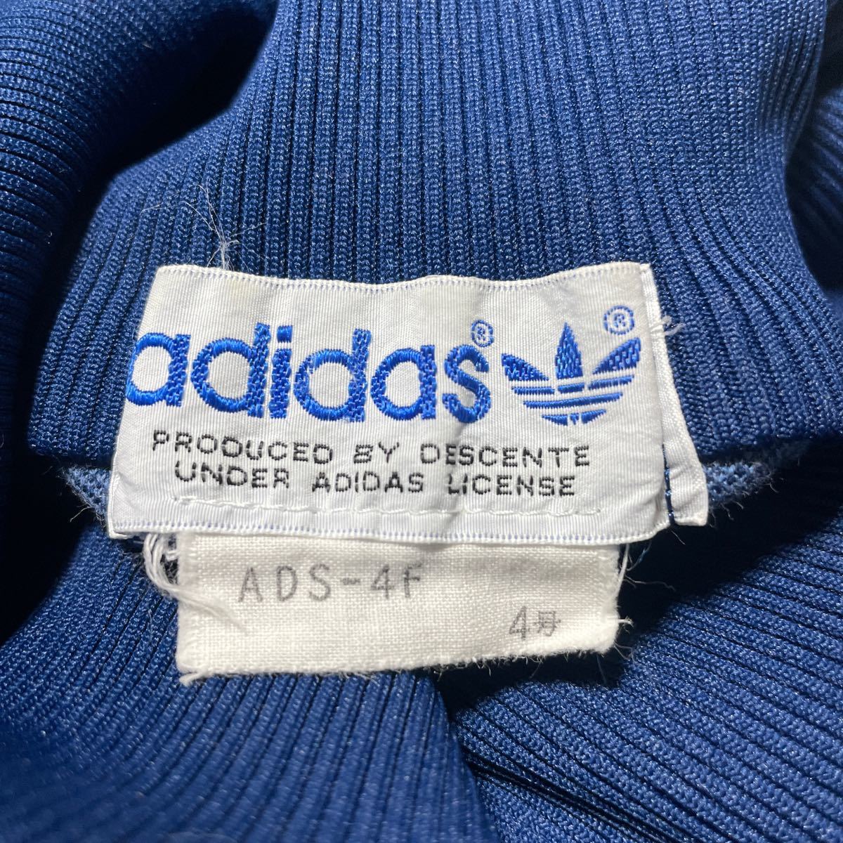  прекрасный товар 80s adidas descente Adidas Descente джерси спортивная куртка грузовик верх темно-синий темно-синий M 4 номер Vintage Old 70s