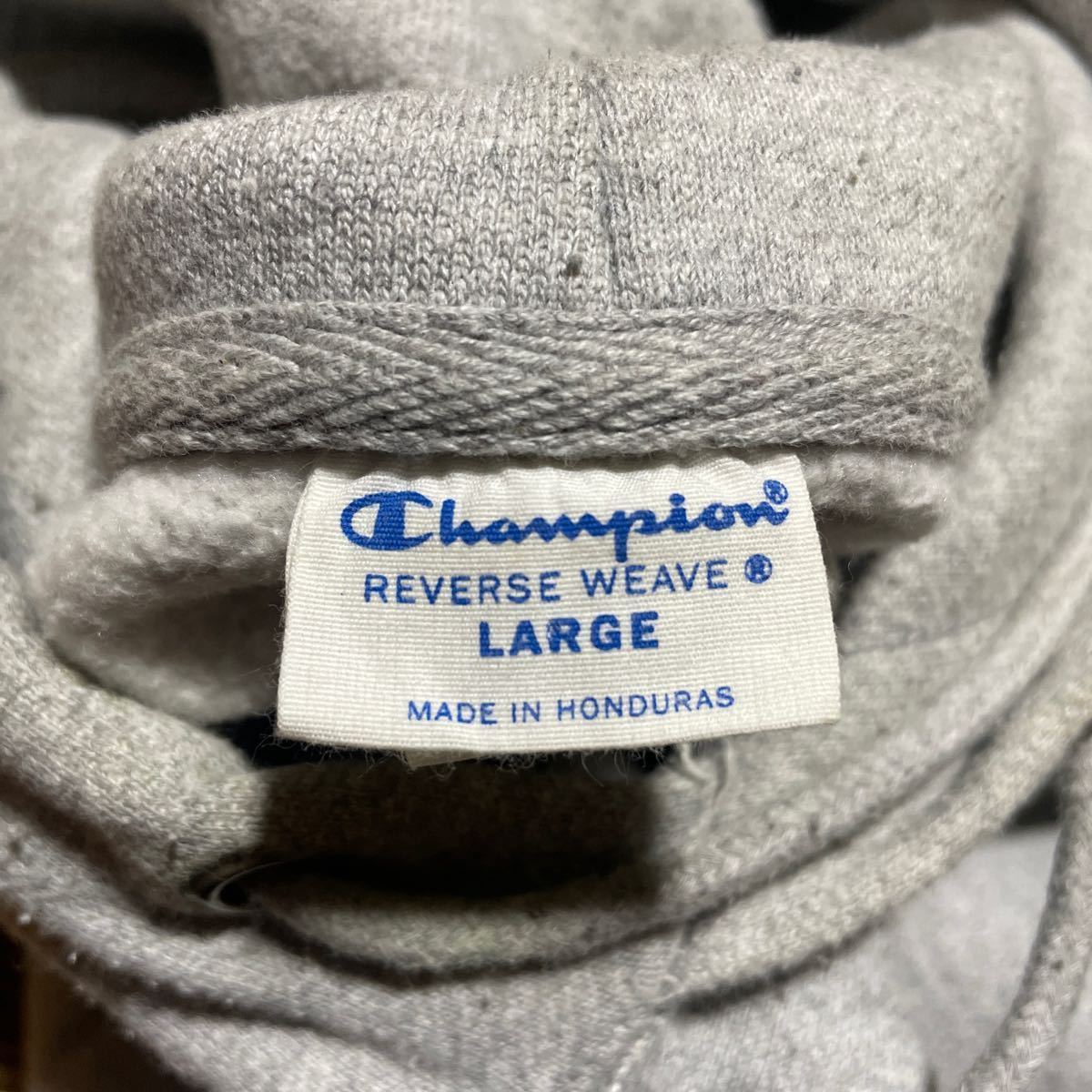 MoMA x champion REVERSE WEAVE チャンピオン リバースウィーブ スウェット パーカー フーディー グレー ネイビー L ニューヨーク美術館_画像9