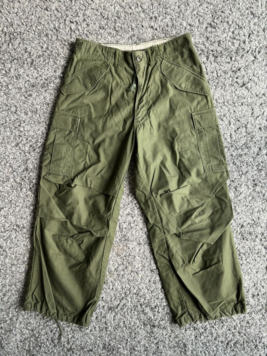 70s 米軍実物 US.ARMY M-65 カーゴパンツ S short ビンテージ ☆ 50s 60s m-51 m-52 ファティーグ 軍パン モッズコート ジャケット _画像1