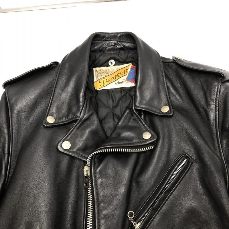 【中古】Schott 80s バイカータグ 618 ダブルライダースジャケット サイズ38 ブラック　ショット[240024452279]_画像6