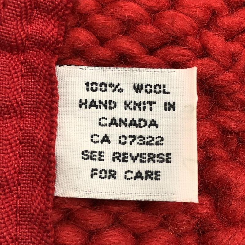 【中古】Canadian Sweater Love&Peace カウチンニット 赤 サイズM相当　カナディアンセーター[240024452859]_画像9