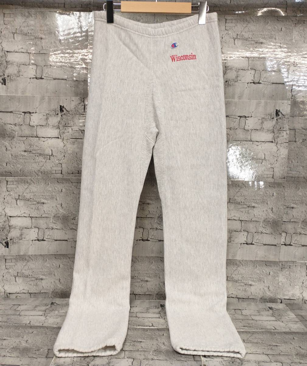 80s USA製 Champion REVERSE WEAVE チャンピオン リバースウィーブ スウェットパンツ WISCONSIN サイズS グレー 店舗受取可_画像1