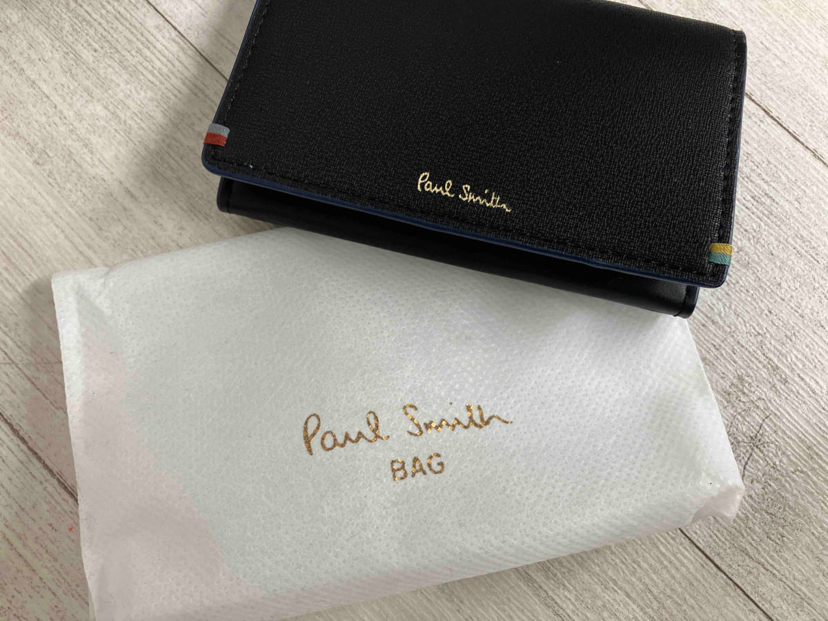 カードケース PAUL SMITH BPS292 カードケース 名刺入れ 牛革 レザー ポールスミス ブラック 箱・保存袋付_画像7