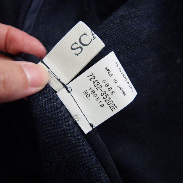 スキャパ SCAPA 2つ釦 リネン テーラードジャケット サマージャケット(46)ネイビー/日本製の画像7