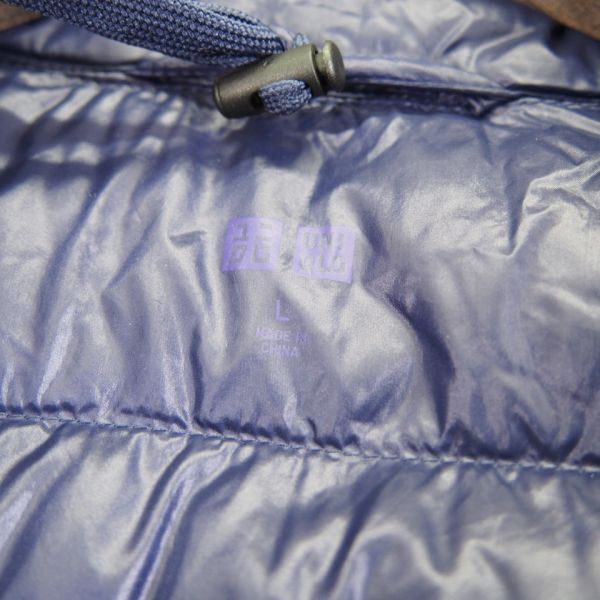 ユニクロ UNIQLO ウルトラライトダウンジャケット*メンズ*収納袋付き(L)ネイビーパープル/791_画像4