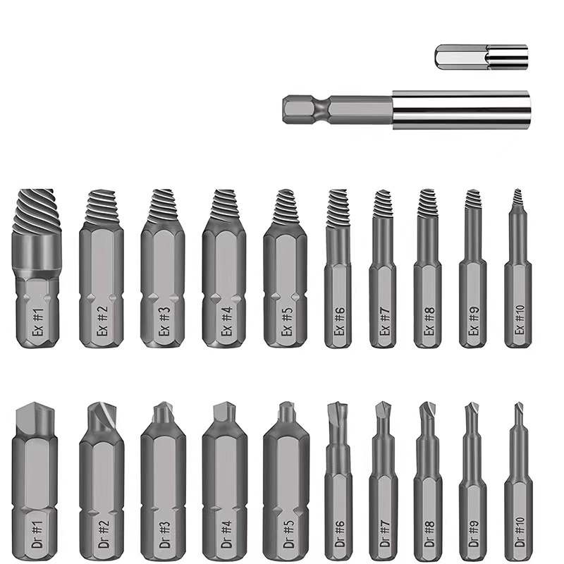 (A) screw remove bit hex bolt pulling out ... becoming useless . broken screw remove tool extract tractor impact drill driver 