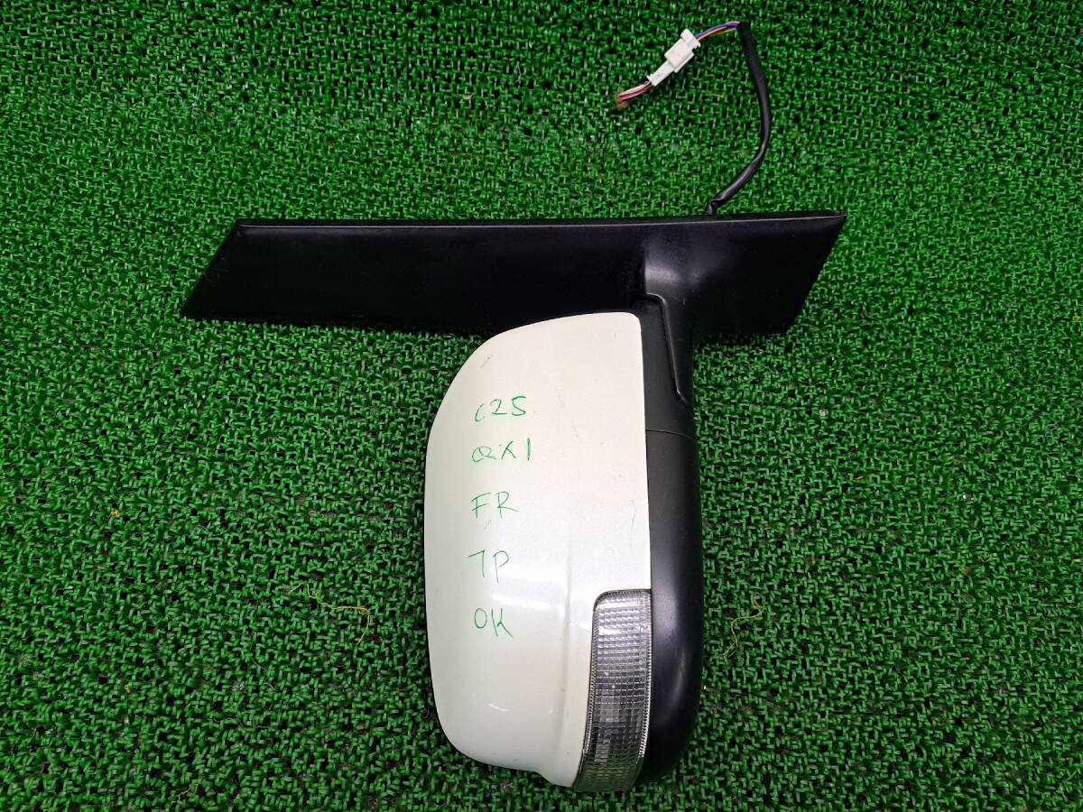  Nissan Serena C25 CC25 CNC25 NC25 turn signal attaching door mirror right side mirror driver`s seat side right side 7P operation verification OK QX1/ pearl 