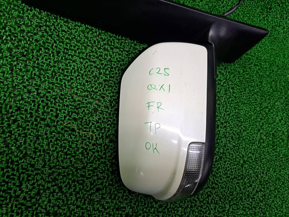  Nissan Serena C25 CC25 CNC25 NC25 turn signal attaching door mirror right side mirror driver`s seat side right side 7P operation verification OK QX1/ pearl 