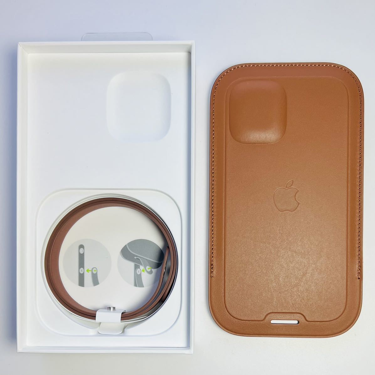  Apple original iPhone 12 MINI leather sleeve saddle Brown MagSafe correspondence 