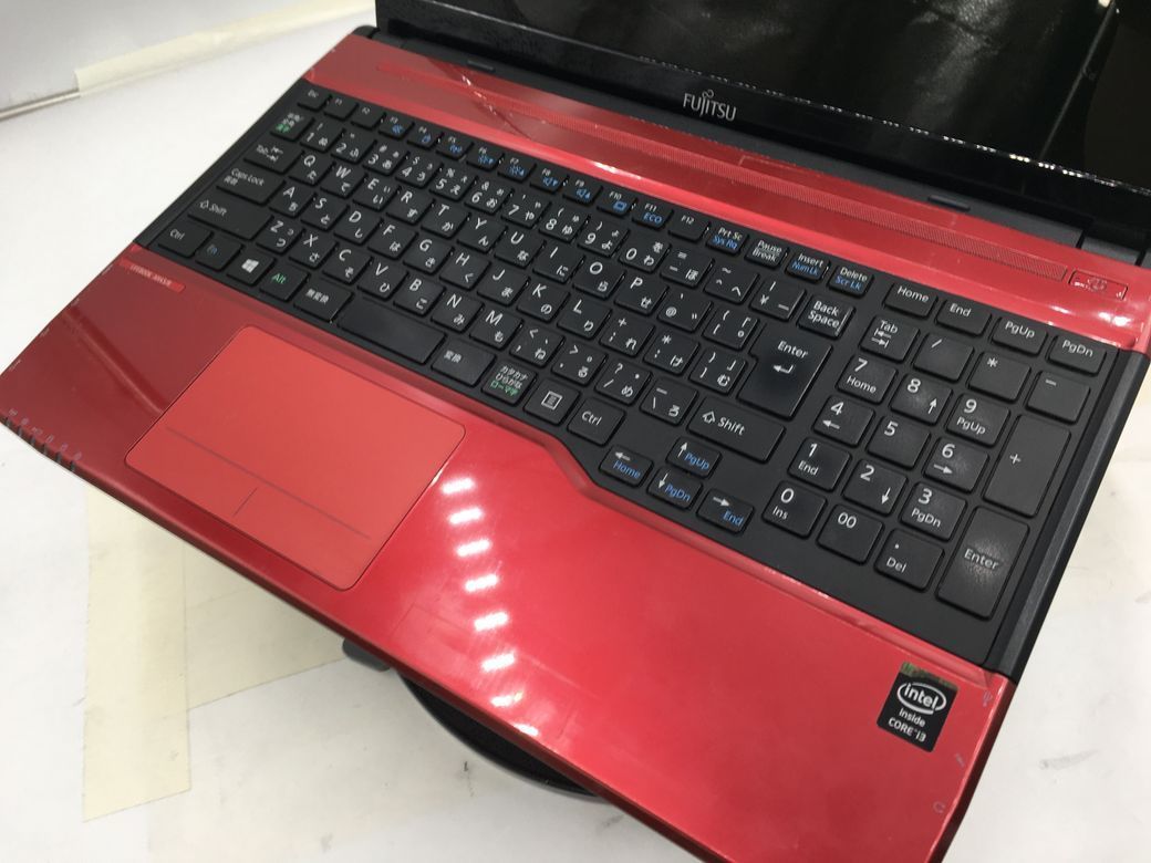 FUJITSU/ノート/HDD 750GB/第4世代Core i3/メモリ4GB/WEBカメラ有/OS無-240213000796402_キーボード接写１