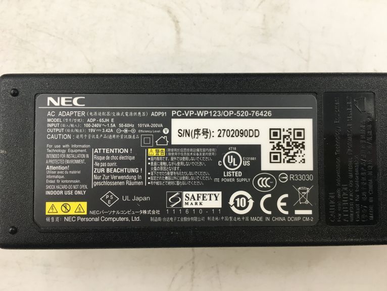 NEC/ノート/HDD 750GB/第4世代Core i3/メモリ4GB/WEBカメラ有/OS無-240201000773702_付属品 1