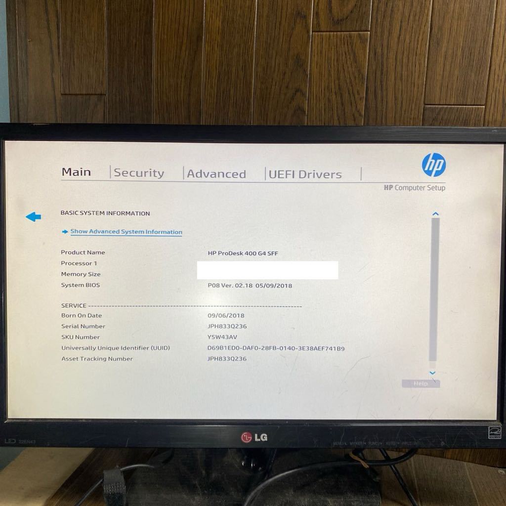 PCN98-1280 激安 デスクトップPC HP ProDesk 400 G4 SFF TPC-P064-SF BIOS立ち上がり確認済み HDD.メモリ.CPU欠品 ジャンク_画像2