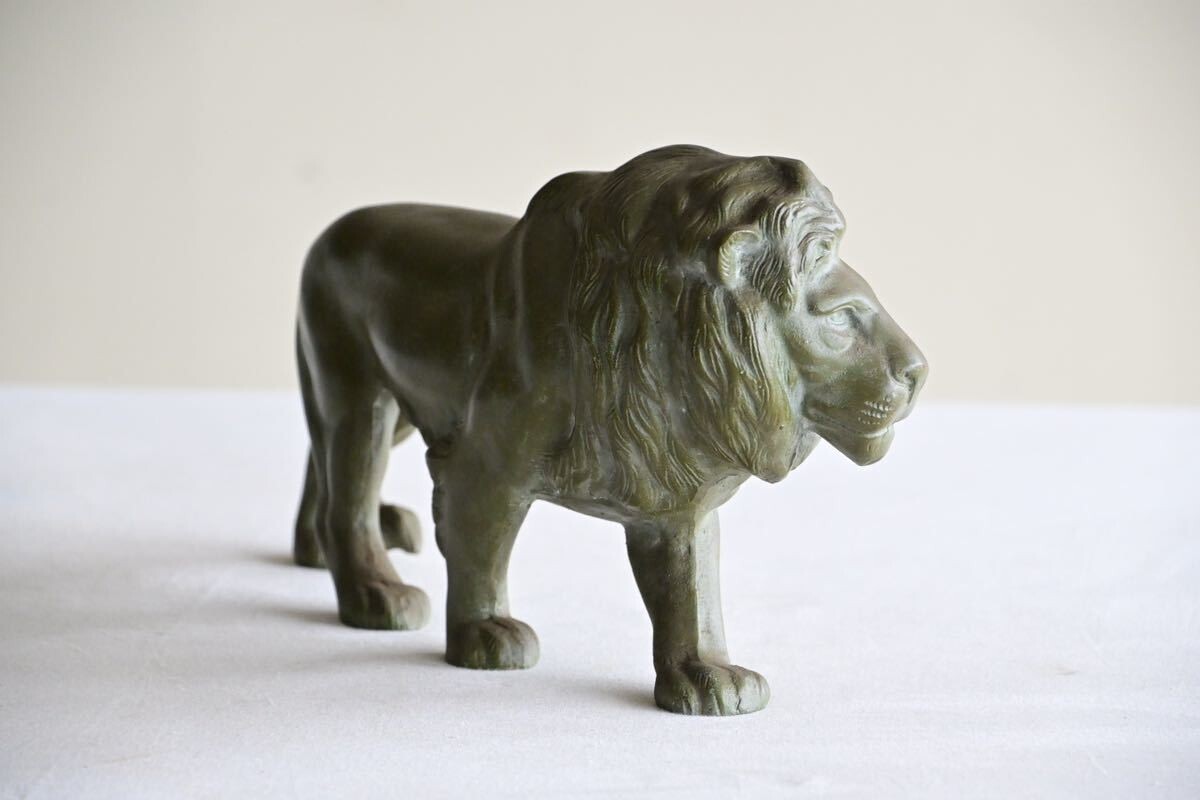 【骨董品】ライオン 置物 鉄 彫刻 美術品 獅子 洋インテリア 像_画像2