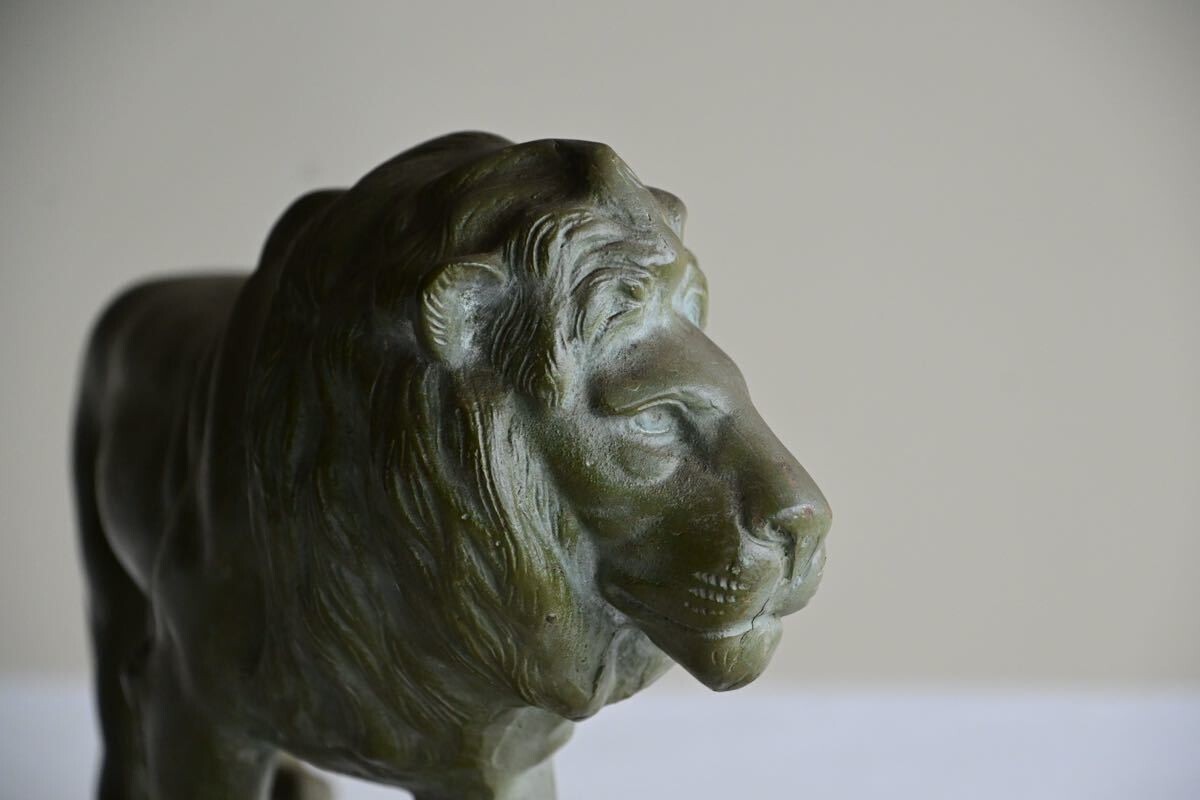 【骨董品】ライオン 置物 鉄 彫刻 美術品 獅子 洋インテリア 像_画像5