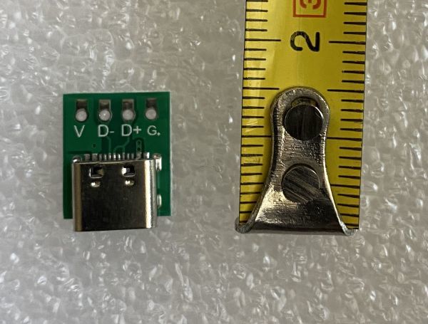 USB 3.1 Type C メス USB Type-C ソケット コネクター 16ピン 16pin 4穴 2.54mm ピッチ 実装ボード プレートボード　PCB 基板_画像1