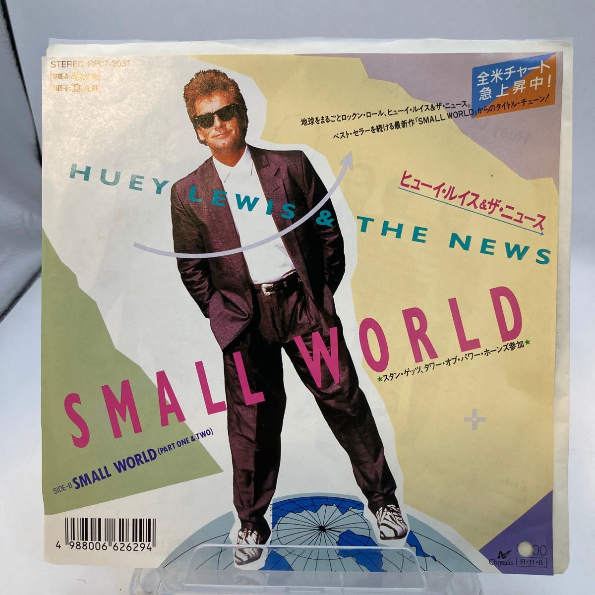 見本盤 新品内袋OPP袋付 EP Small World スモール・ワールド / Huey Lewis & the News ヒューイ・ルイス・ニュース_画像1