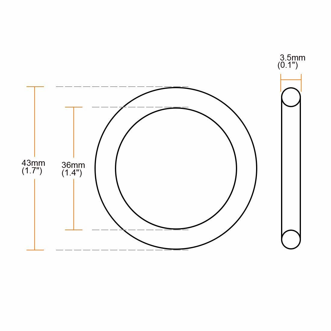 ニトリルゴムOリング メトリック シーリングガスケット 外径43 mm 内径36 mm 幅3.5 mm 10パック_画像3