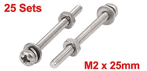 フィリップスパンヘッドネジ パンヘッドナットとワッシャー 304ステンレススチール M2 x 25mm_画像2