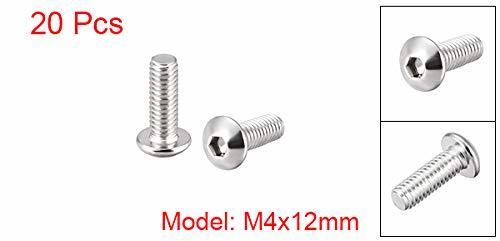 小ネジ M4x12mm 304ステンレス鋼 六角穴付き 小ネジボルト 丸頭小ねじ 20個入り_画像2