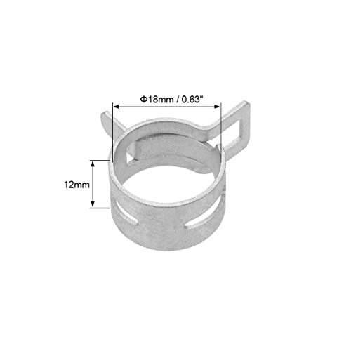 uxcell?ホースクランプ?18mmホースチューブスプリングクリップクランプ?スチールバンドクランプ?銀マンガン鋼?10個入り_画像3