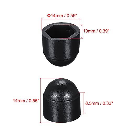 ドームボルトナット保護キャップカバー プラスチック M6 / 10 mm 六角ネジカバー ブラック_画像2