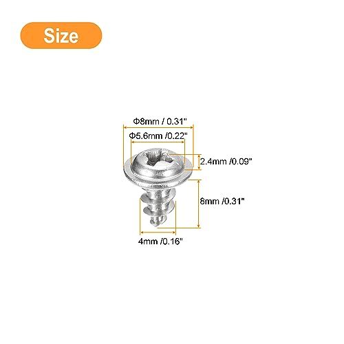 フィリップスパンヘッドタッピンねじ ワッシャー付き ST4x8x8 mm 304ステンレス鋼 木ねじ 全ねじ 100個_画像2