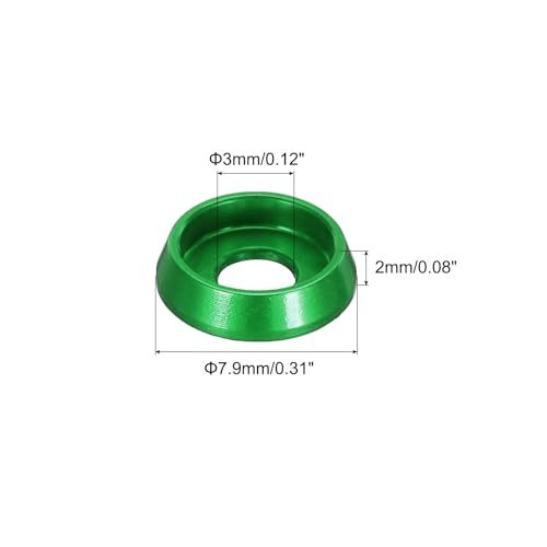 M3コーンカップカウンターシンクワッシャー 穴径3 mm/0.12” アルミ製ガスケットカップヘッドワッシャー_画像2