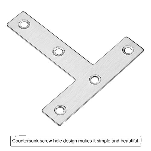 T型ブラケット 80x80 mm ステンレス鋼 補修プレート ジョイントファスナー用 ネジ付き 10個_画像5