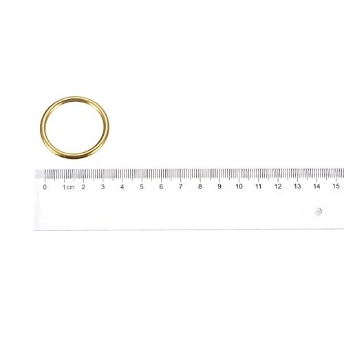 金属Oリング 非溶接 Oリングバックル クラフトベルト 財布 バッグ製作 金具用 多目的 30 mm内径 3 mm厚さ ゴールドトーン_画像4