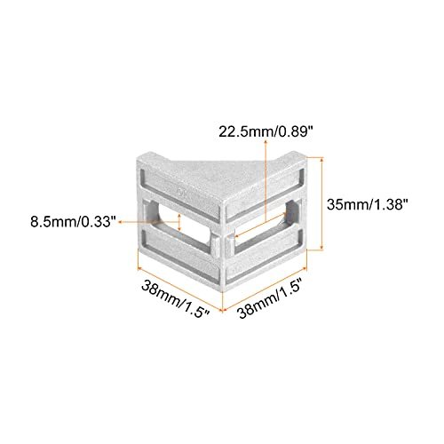 インサイドコーナーブラケットガセットキット 38x38x35 mm 4040アングルコネクタ ヨーロッパ4040シリーズアルミプロファイル用_画像2