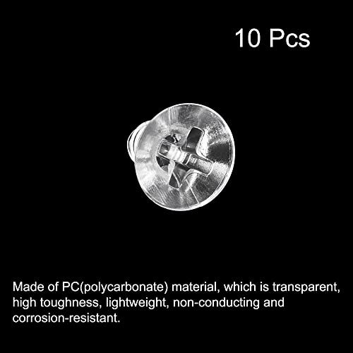 フィリップス機械ネジ PC フラットヘッド プラスチック マシンボルト M4 x 6 mm 透明 10個_画像3