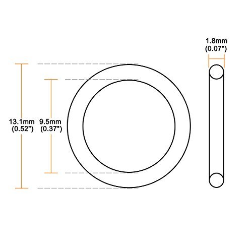 ニトリルゴムOリング メトリックシーリングガスケット 外径13.1 mm 内径9.5 mm 幅1.8 mm 20個_画像3