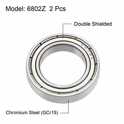 ベアリング 6802ZZ 深溝玉軸受 内径15mm 外径24mm 厚さ5mm ダブルシールド クロム鋼製 ボールベアリング_画像2