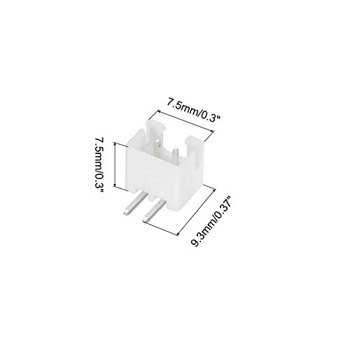 ハウジングコネクタ 2.54 mmコネクタ 2ピンオスアダプタ 直角ピンヘッダー 電線対基板接続用 ホワイトソケット_画像2