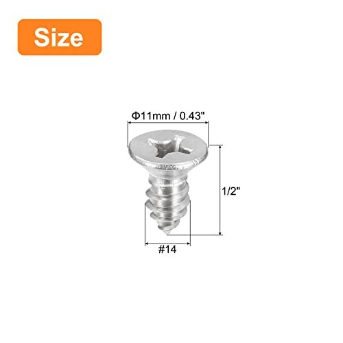 木ネジ #14x12.7 mm 平頭プラスセルフタッピングねじ 304ステンレス鋼 皿頭 金属ねじ 木工用_画像2