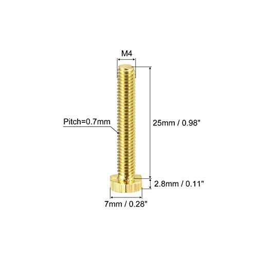真鍮六角ボルト M4x25 mm 全ねじボルト グレード4.8 ソリッドブラス六角ボルト 機械ネジ 10個_画像2