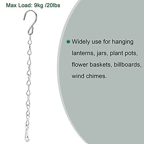 ハンギングチェーン 拡張リンク S字型フック付き 植物 バスケット ランタン飾り用 304ステンレス鋼 全長24 cm_画像4