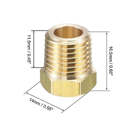 真鍮パイプ継手 レデューサーアダプター 水 油 空気圧計 温度センサー用 1/4”NPTオス x_画像2