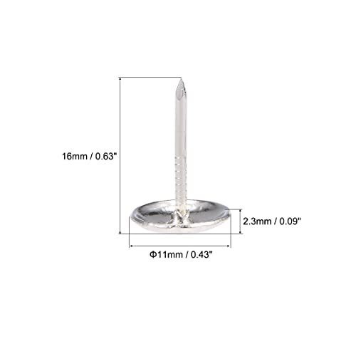 画鋲釘 室内装飾ネイルタック ヘッド径11mm アンティーク ラウンド シルバートーン 家具 ソファ ヘッドボード用_画像3